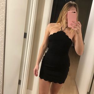 Urban Outfitters black scalloped cocktail dress